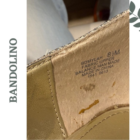 🛍️3/$40 Bandolino Gold Sparkle Peep Toe Heels – Size 8.5M - Picture 7 of 8